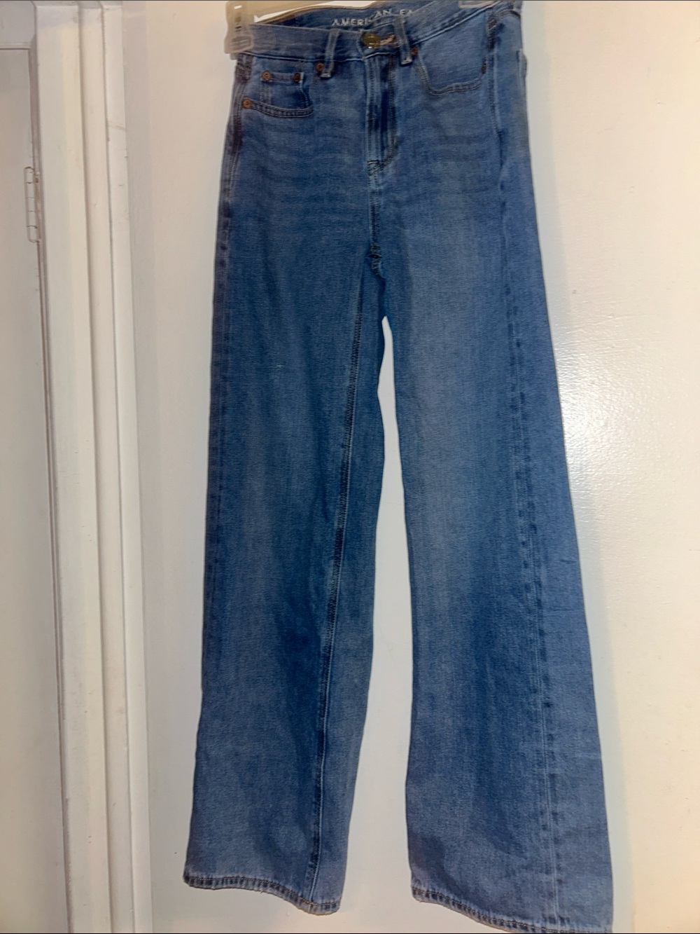 American Eagle Outfitters Wide Leg Jeans in Light Blue Denim